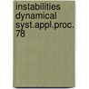 Instabilities dynamical syst.appl.proc. 78 door Onbekend