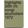 Highlights 30th int. congr. alcoholism 1972 door Onbekend