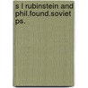 S l rubinstein and phil.found.soviet ps. door Payne