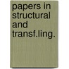 Papers in structural and transf.ling. door Robert Harris