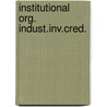 Institutional org. indust.inv.cred. door Scheffer