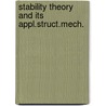 Stability theory and its appl.struct.mech. door Dym