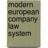 Modern european company law system door Maeyer