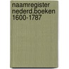 Naamregister nederd.boeken 1600-1787 door Arrenberg