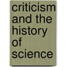 Criticism and the history of science door Andersson