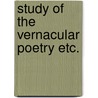 Study of the vernacular poetry etc. door Abdel Malek