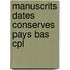 Manuscrits dates conserves pays bas cpl