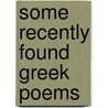Some recently found greek poems door Bremer