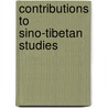 Contributions to sino-tibetan studies door Maccoy