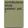 Contributions study palaeol. pat. 1 door Bartstra