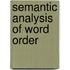 Semantic analysis of word order