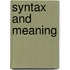 Syntax and meaning