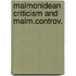 Maimonidean criticism and maim.controv.