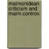 Maimonidean criticism and maim.controv.