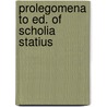 Prolegomena to ed. of scholia statius door Sweeney