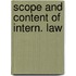 Scope and content of intern. law