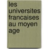 Les universites francaises au moyen age by J. Verger