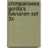 Chimpansees Gorilla's Bavianen set 3x