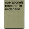 Operationele research in nederland door Onbekend