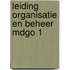 Leiding organisatie en beheer mdgo 1