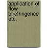 Application of flow birefringence etc. door Wales