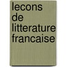 Lecons de litterature francaise by Mooy