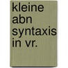 Kleine abn syntaxis in vr. by Paardekooper