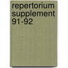 Repertorium supplement 91-92 by Unknown