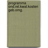 Programma ond.rel.kwal.kosten geb.omg. door Bremer
