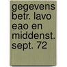 Gegevens betr. lavo eao en middenst. sept. 72 by Unknown
