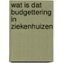 Wat is dat budgettering in ziekenhuizen