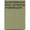 Bystandsbesluit land. normering krediethypoth. door Onbekend
