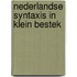 Nederlandse syntaxis in klein bestek