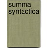 Summa syntactica by Schrier