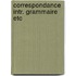 Correspondance intr. grammaire etc