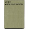 Verse worterverzeichnis by Rosener