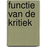 Functie van de kritiek by T.S. Eliot