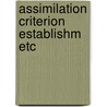 Assimilation criterion establishm etc door Wisselink