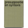 Presuppositie en syntaxis door Toorn