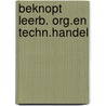 Beknopt leerb. org.en techn.handel door Speerstra