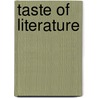 Taste of literature door Oers