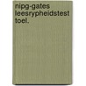 Nipg-gates leesrypheidstest toel. by Wiegersma