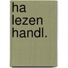 Ha lezen handl. door Hulst