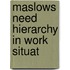 Maslows need hierarchy in work situat