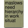 Maslows need hierarchy in work situat door Leonhard Huizinga