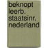 Beknopt leerb. staatsinr. nederland
