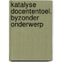Katalyse docententoel. byzonder onderwerp