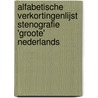 Alfabetische verkortingenlijst stenografie 'Groote' Nederlands door J. Boot