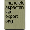 Financiele aspecten van export opg. door Algra