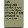 Naar structurele aandacht voor de ruimtelijke dimensie in het programma onderzoek by M. Pasaribu